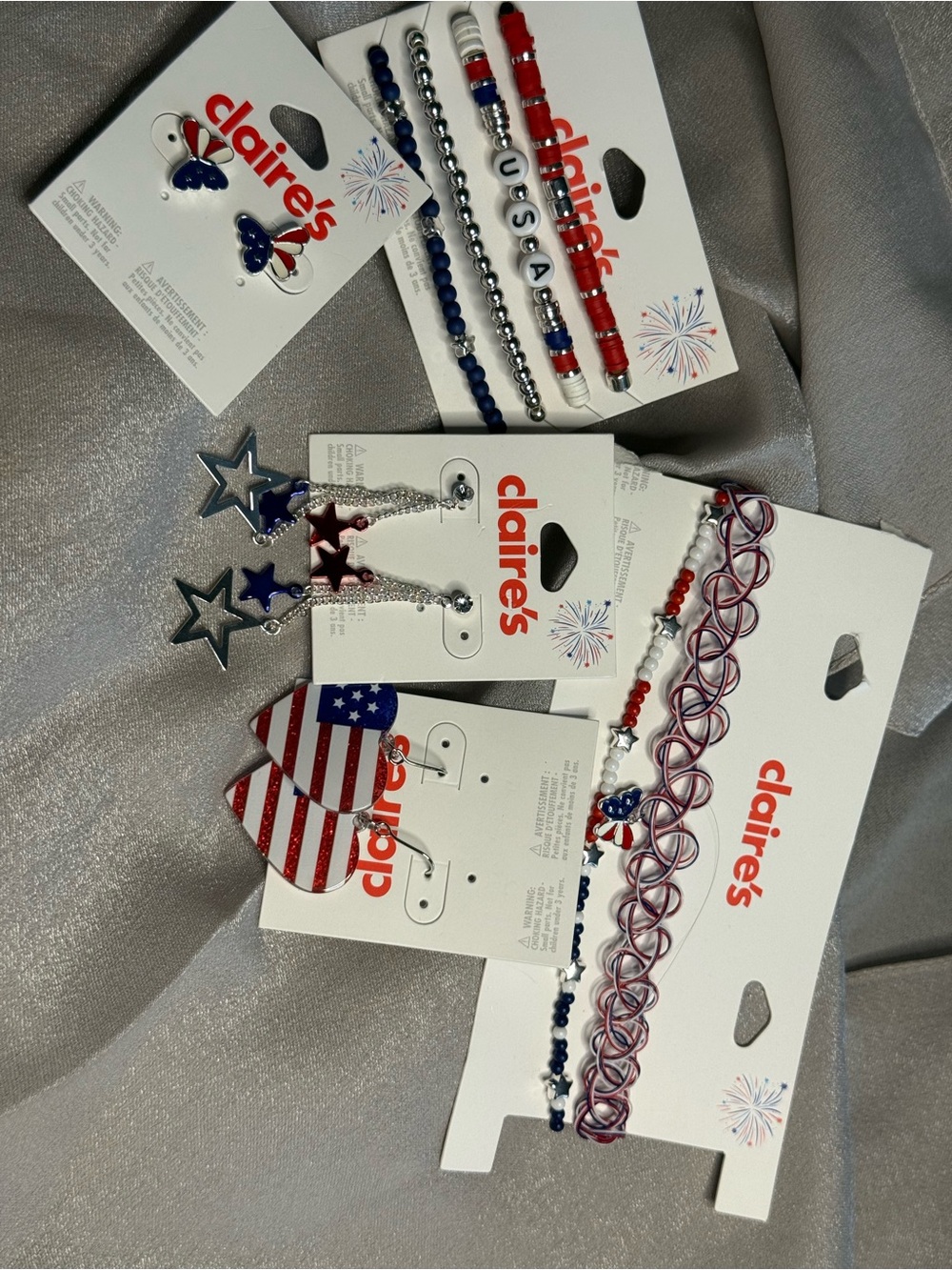 Claire's Red, White & Blue Patriotic Jewelry Set 4th july